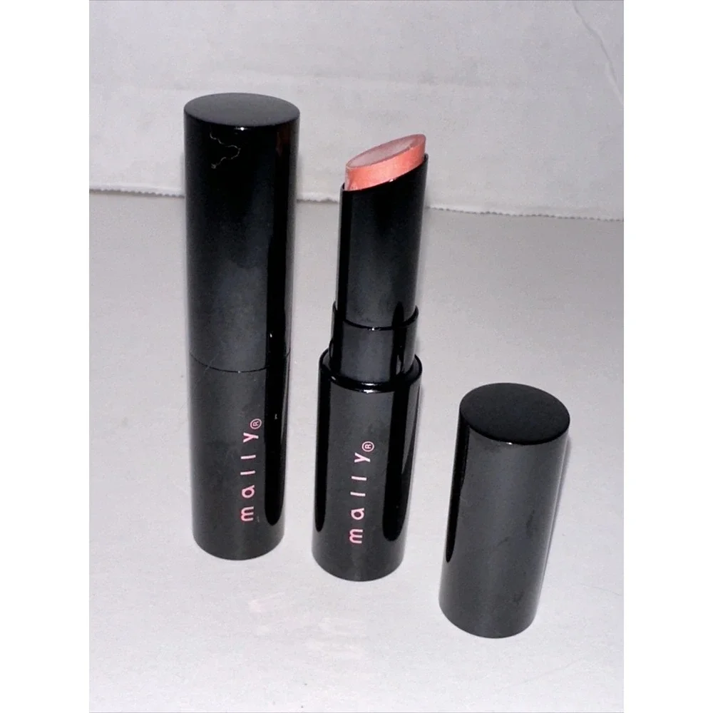 Mally Beauty Ultra Chic Lipstick PLAYFUL Shimmer Peach Pink Lot of 2 Tubes New